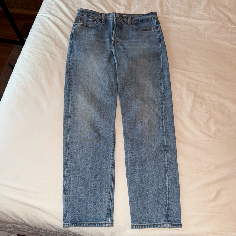 Levi’s Blue Straight-Leg Jeans with Faded Wash